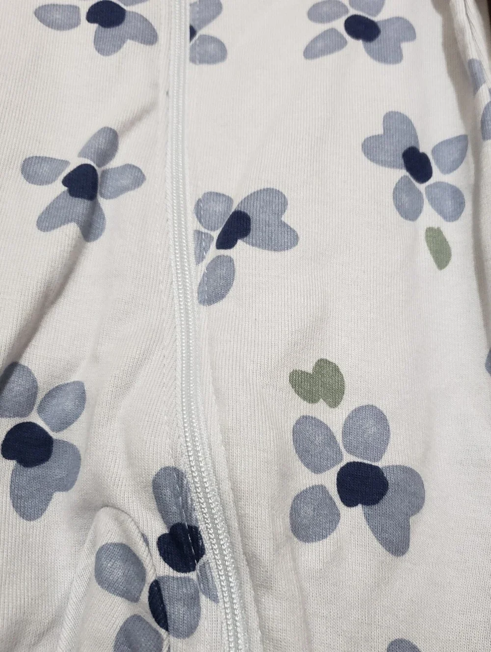 Carter's Light Blue And White Floral Footies